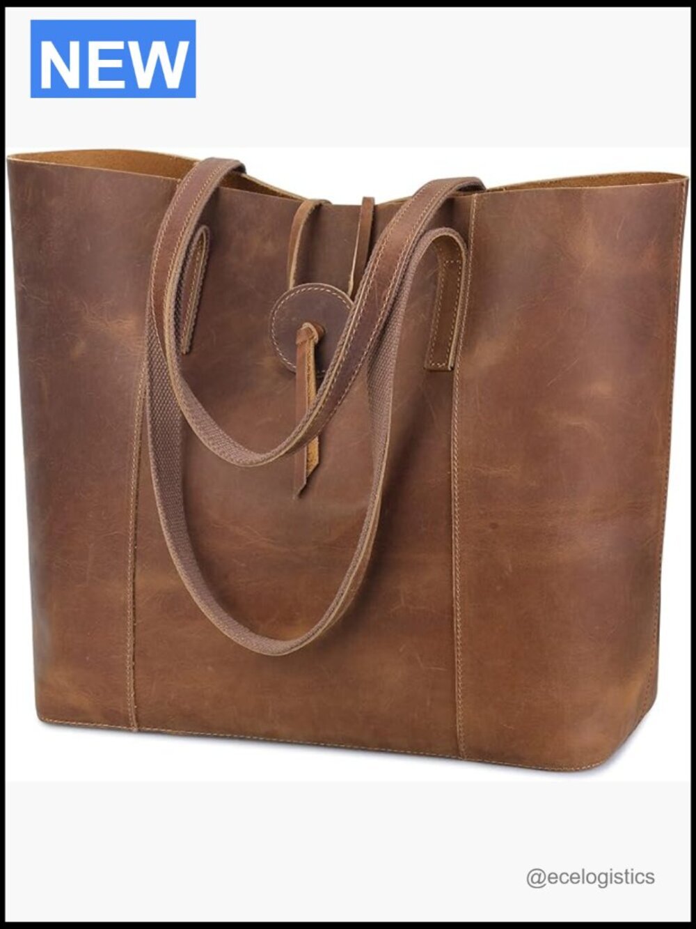 Genuine Leather Large Tote Bag Shoulder Purse 15" Laptop
